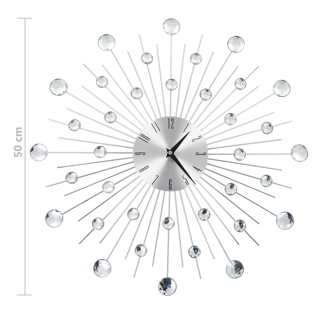 vidaXL Wandklok 50cm Zilver - Modern Design - 35% Korting!