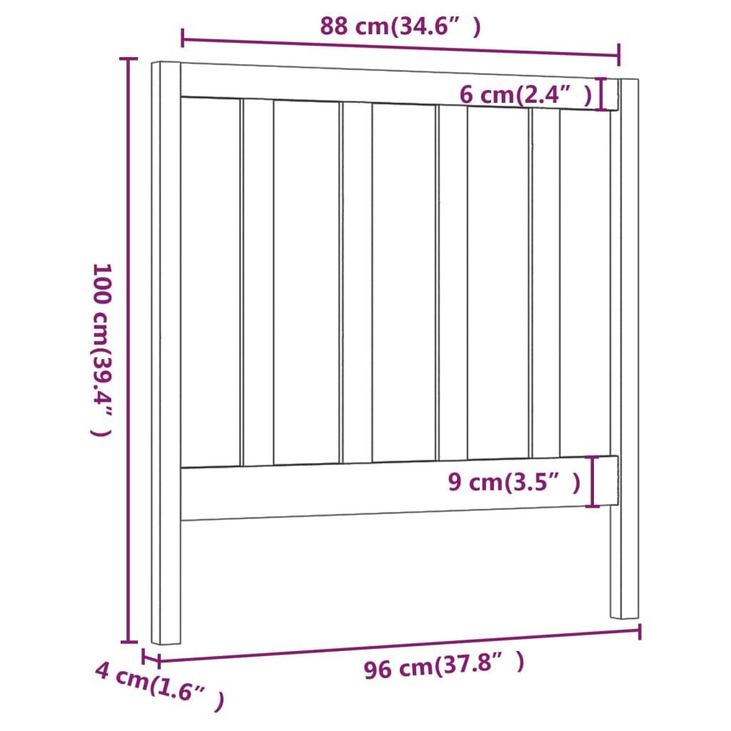 vidaXL Hoofdbord Grenenhout Wit 96cm - 35% Korting!