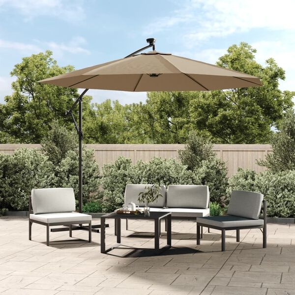 vidaXL Zweefparasol Doek 300cm Taupe -35%! Gebruikt