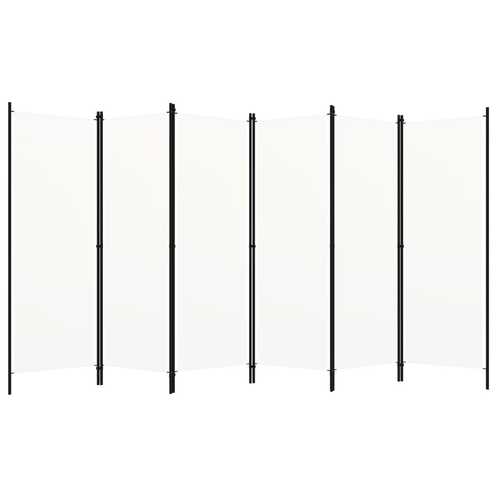 VidaXL Kamerscherm 6 Panelen Wit 300x180cm - 35% Korting!