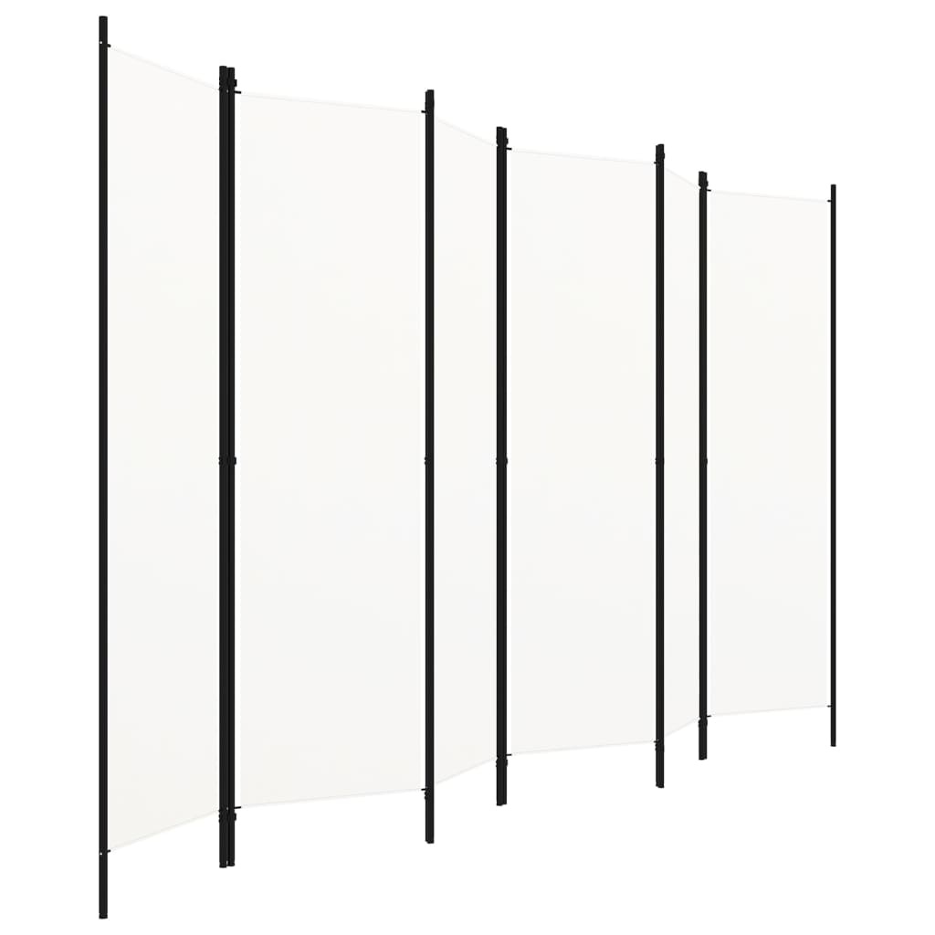 VidaXL Kamerscherm 6 Panelen Wit 300x180cm - 35% Korting!