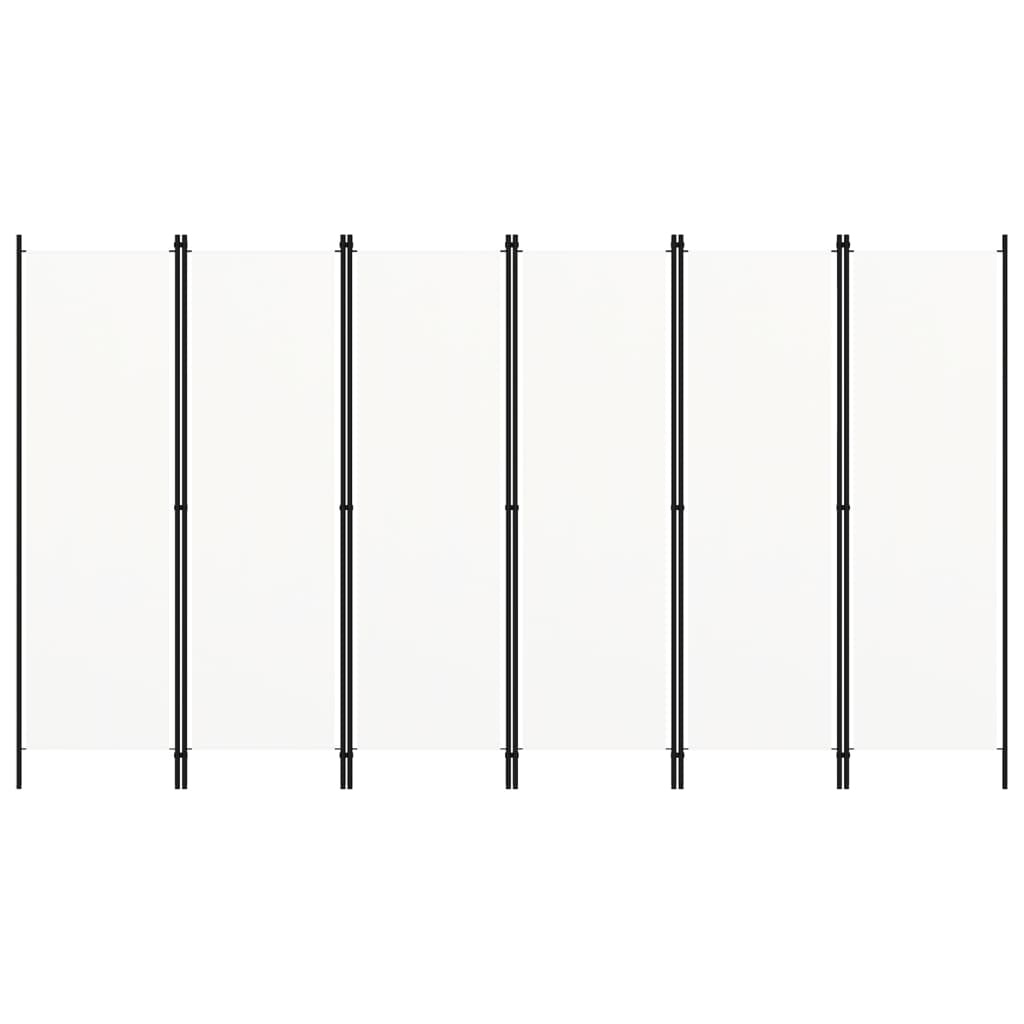 VidaXL Kamerscherm 6 Panelen Wit 300x180cm - 35% Korting!