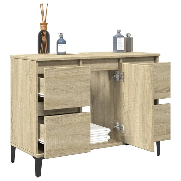 vidaXL Wastafelkast Sonoma Eiken 80cm - 35% Korting!