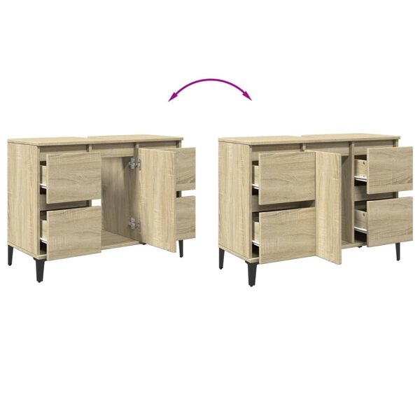 vidaXL Wastafelkast Sonoma Eiken 80cm - 35% Korting!