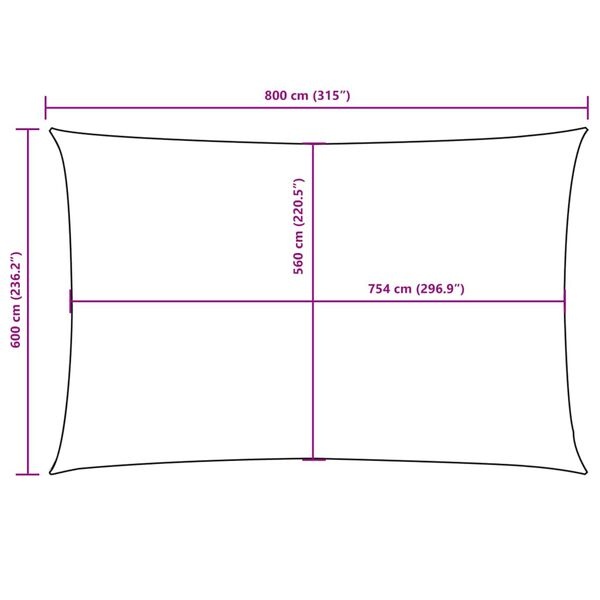 vidaXL Zonnescherm Rechthoek 6x8m Taupe -35% Korting!