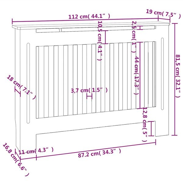 vidaXL Radiatorombouw Wit 112cm - 35% Korting!