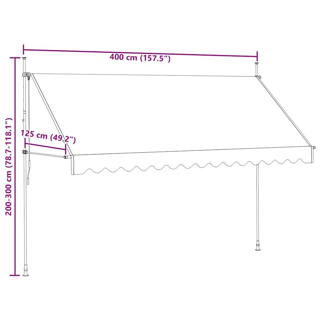 vidaXL Luifel 400cm Antraciet - 35% Korting! Krasje