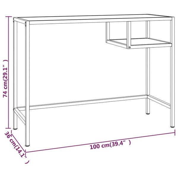 Defect Computerbureau Glas 100cm - 35% Korting!