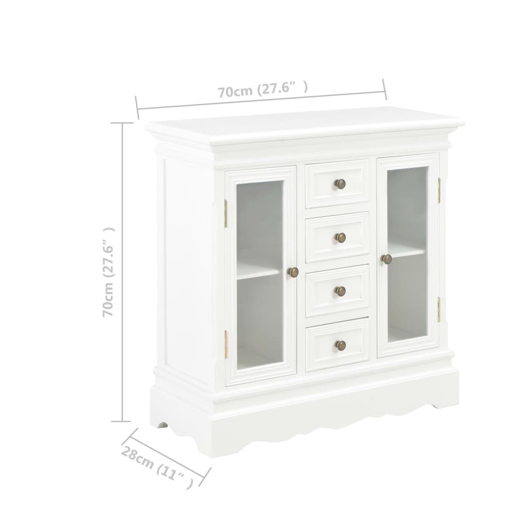 Dressoir Grenenhout Wit 70cm - 47% Korting! (Gemonteerd)