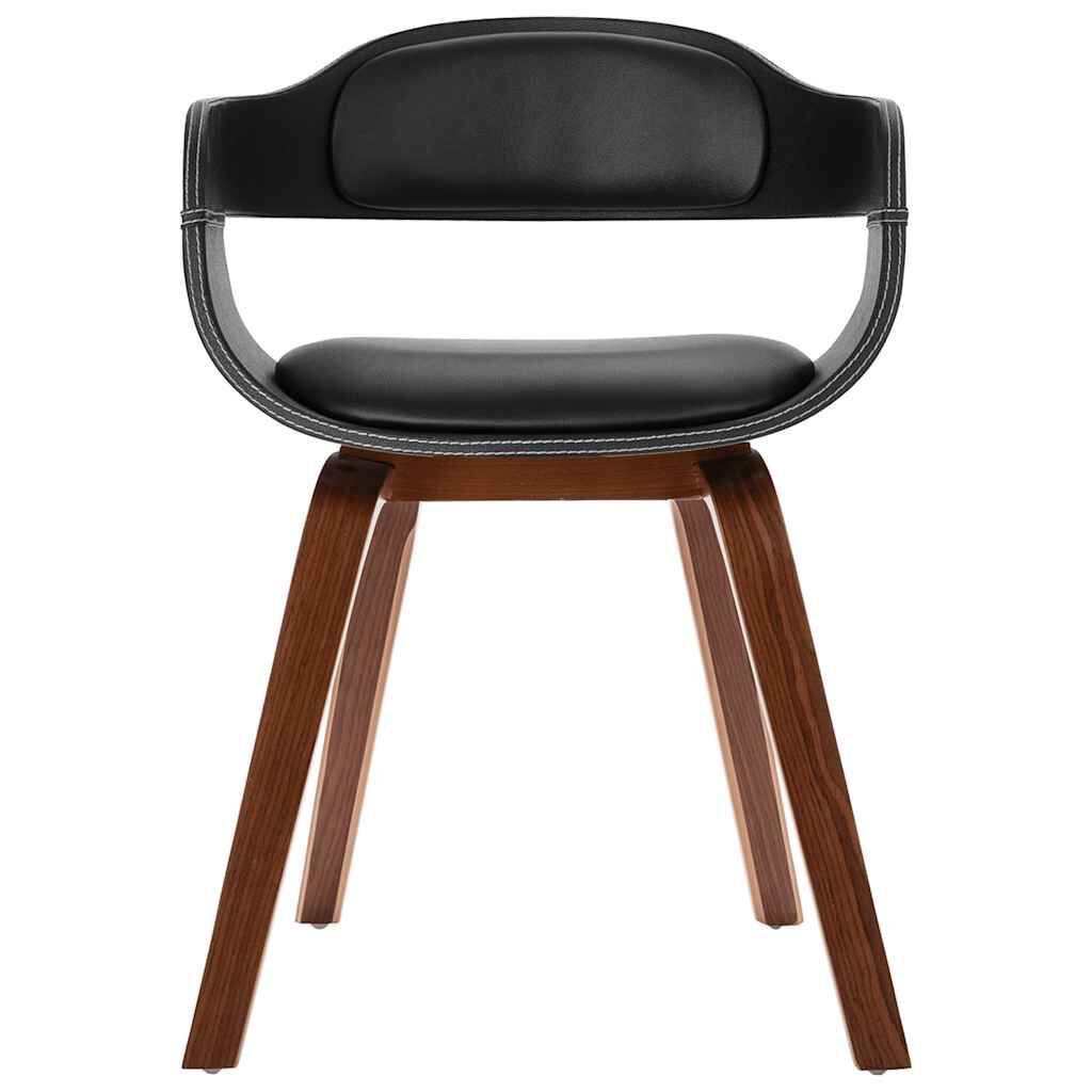 VidaXL Eetkamerstoel Zwart - Gebogen Hout & Kunstleer - 65% Korting!