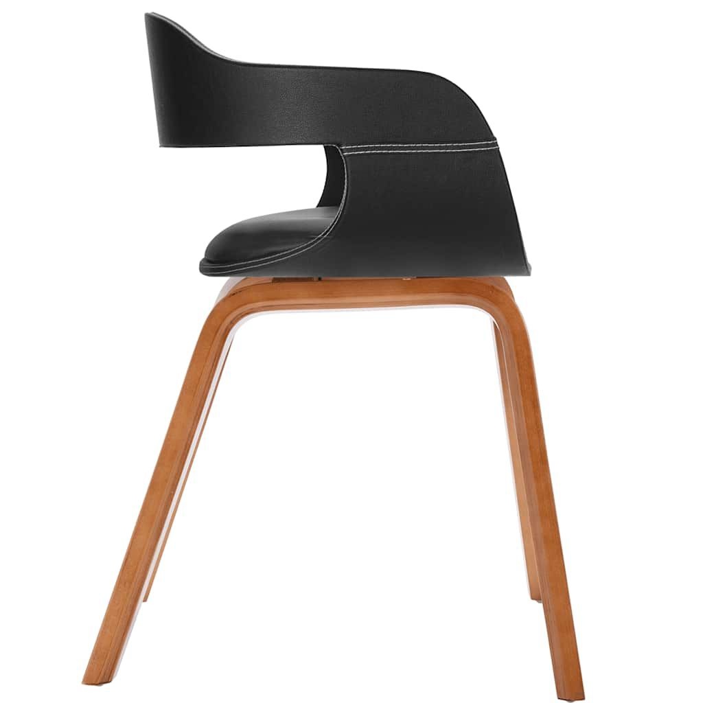 VidaXL Eetkamerstoel Zwart - Gebogen Hout & Kunstleer - 65% Korting!
