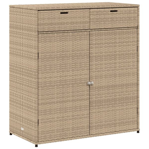 Tuinkast vidaXL Poly Rattan Beige 105cm - 45% Korting!