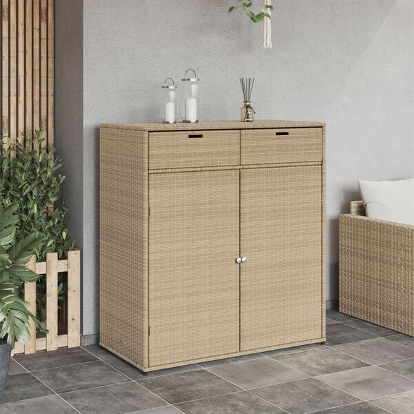 Tuinkast vidaXL Poly Rattan Beige 105cm - 45% Korting!