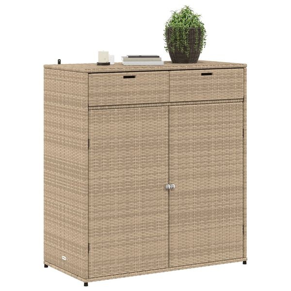 Tuinkast vidaXL Poly Rattan Beige 105cm - 45% Korting!