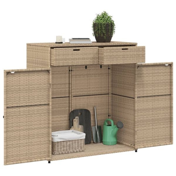 Tuinkast vidaXL Poly Rattan Beige 105cm - 45% Korting!