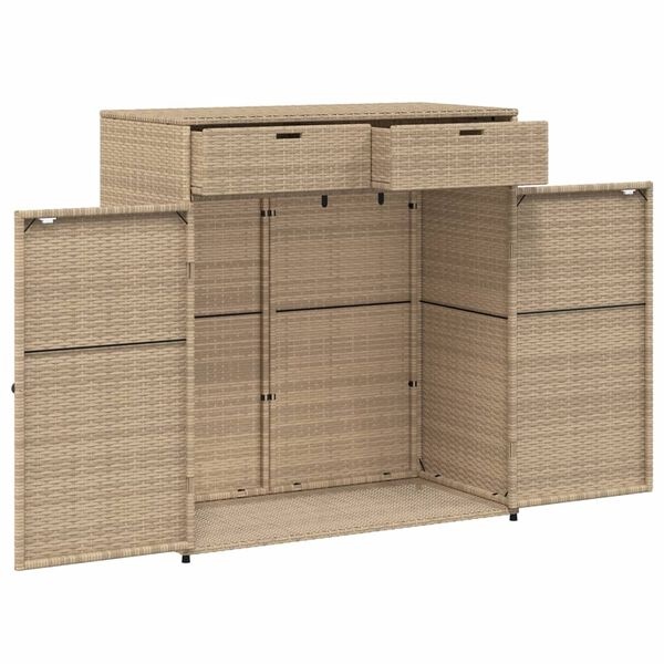 Tuinkast vidaXL Poly Rattan Beige 105cm - 45% Korting!