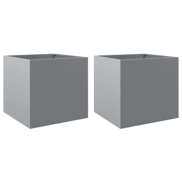 vidaXL Plantenbakken (2 st) 42cm Zilver -35% Korting!