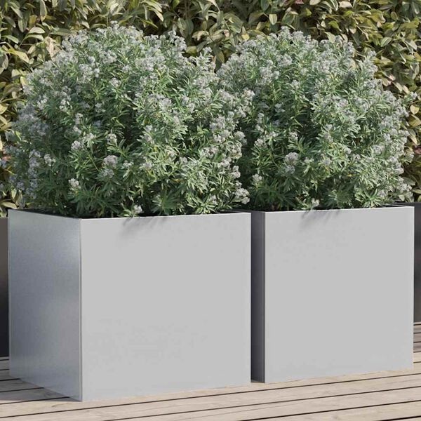 vidaXL Plantenbakken (2 st) 42cm Zilver -35% Korting!