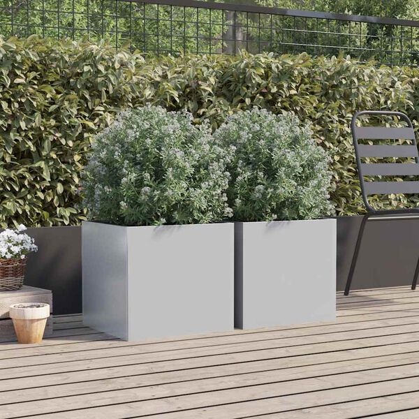 vidaXL Plantenbakken (2 st) 42cm Zilver -35% Korting!