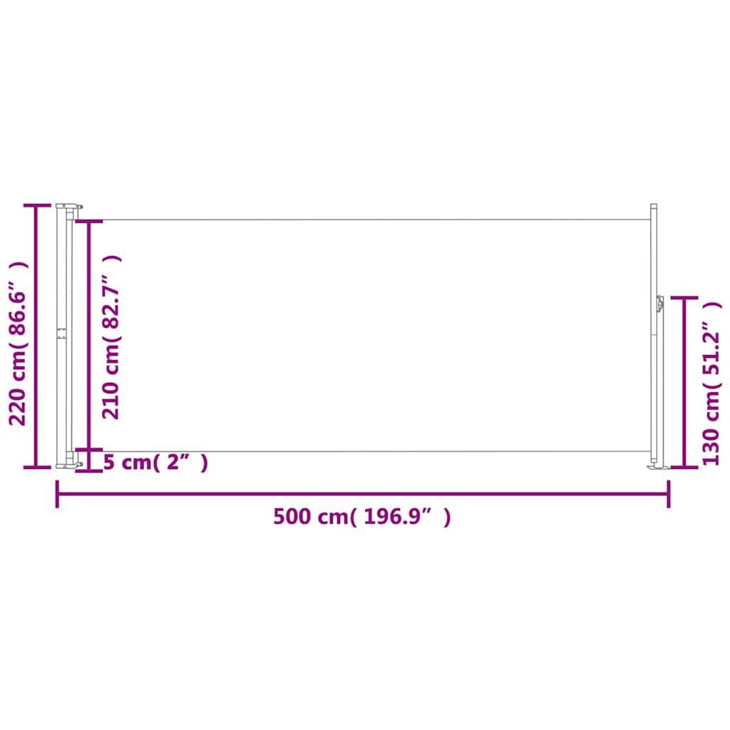 VidaXL Uittrekbaar Tuinscherm Grijs 220x500cm - 35% Korting!