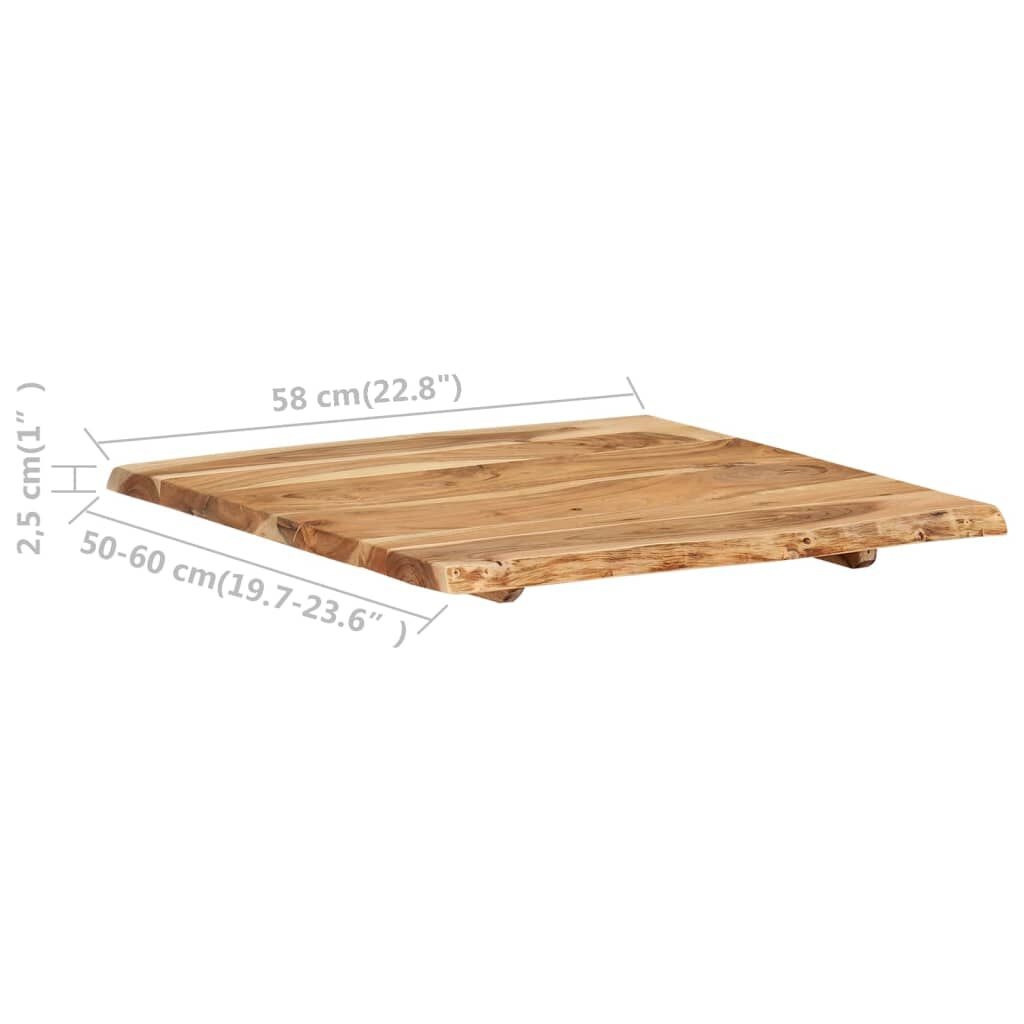 Acacia Tafelblad 58x(50-60)cm - Natuurlijke Rand - 50% Korting!
