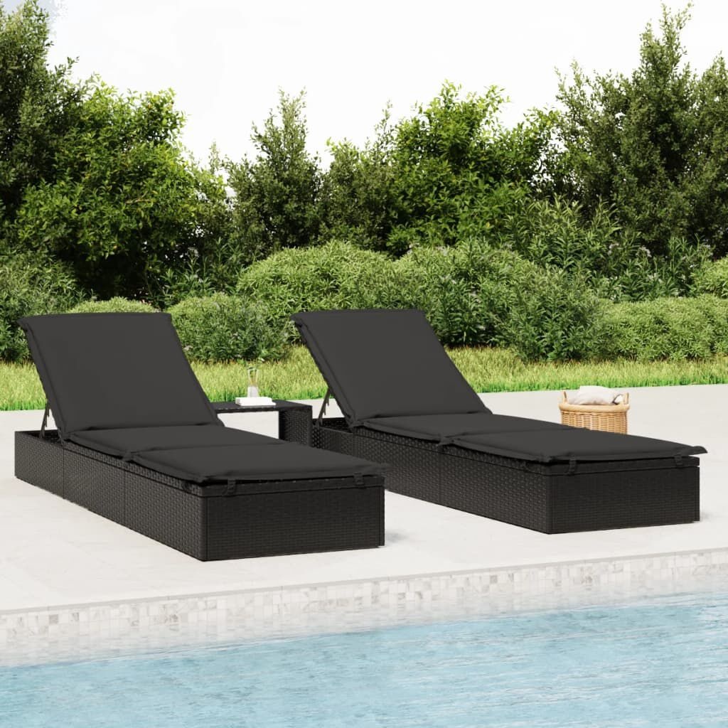 vidaXL Ligbed met Tafel Zwart - 35% Korting! Topdeal!