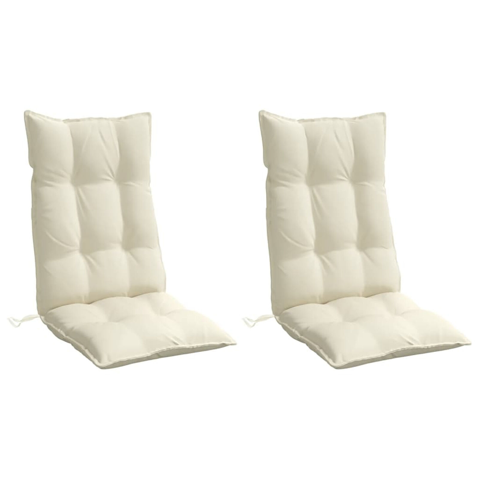 Stoelkussens Hoge Rug Crème - 2 Stuks - 35% Korting!