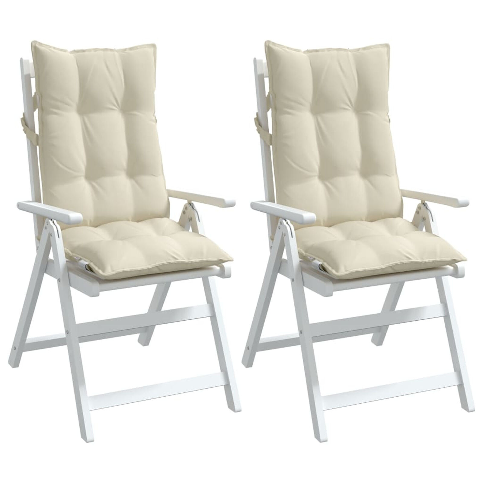 Stoelkussens Hoge Rug Crème - 2 Stuks - 35% Korting!