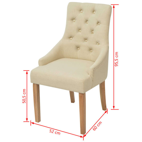 VidaXL Eetkamerstoelen Crème (4 st) - Beschadigd - 50% Korting!