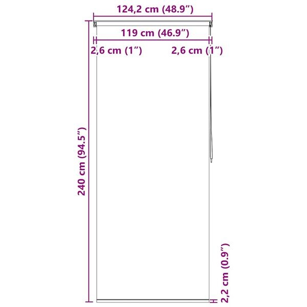 VidaXL Rolgordijn Douche 120x240cm Wit - 35% Korting!