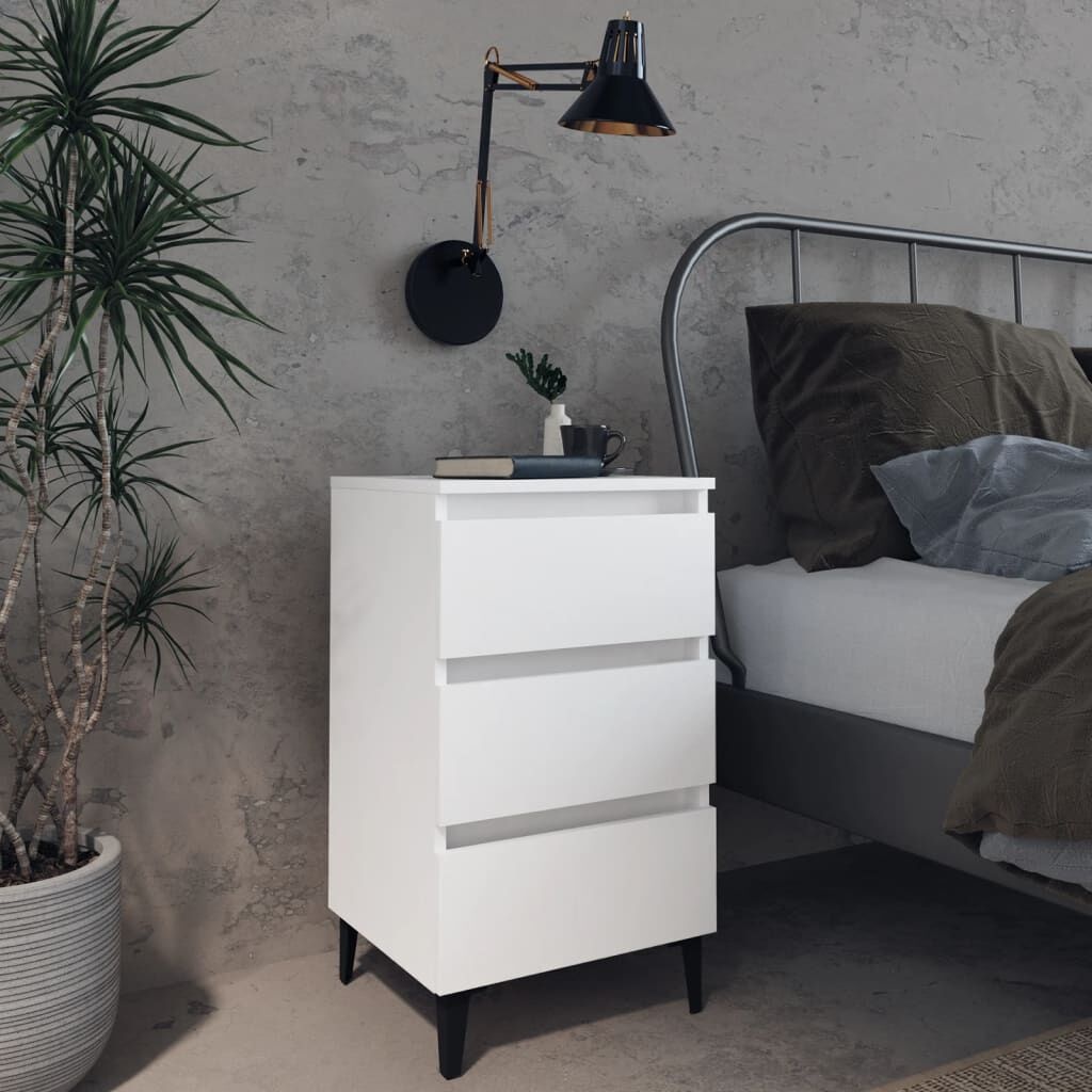 vidaXL Nachtkastje Wit - 40x35x69 cm - 35% Korting!