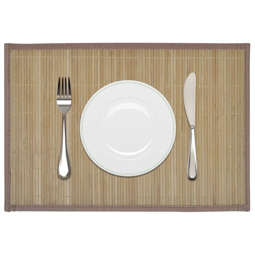 vidaXL Bamboe Placemats (6 st) - Bruin - 51% Korting!