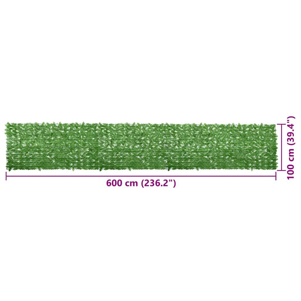 vidaXL Balkonscherm Groene Bladeren 600x100cm - 35% Korting!