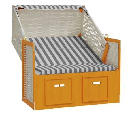 Strandstoel met Luifel - Wit/Grijs - 35% Korting! (Zonder Handleiding)