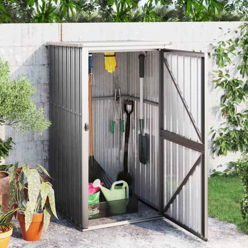 Tuinschuur gegalvaniseerd staal grijs 88x89x161cm -55% KORTING!