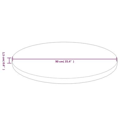 Rond Eiken Tafelblad Ø90cm Donkerbruin - 55% Korting!
