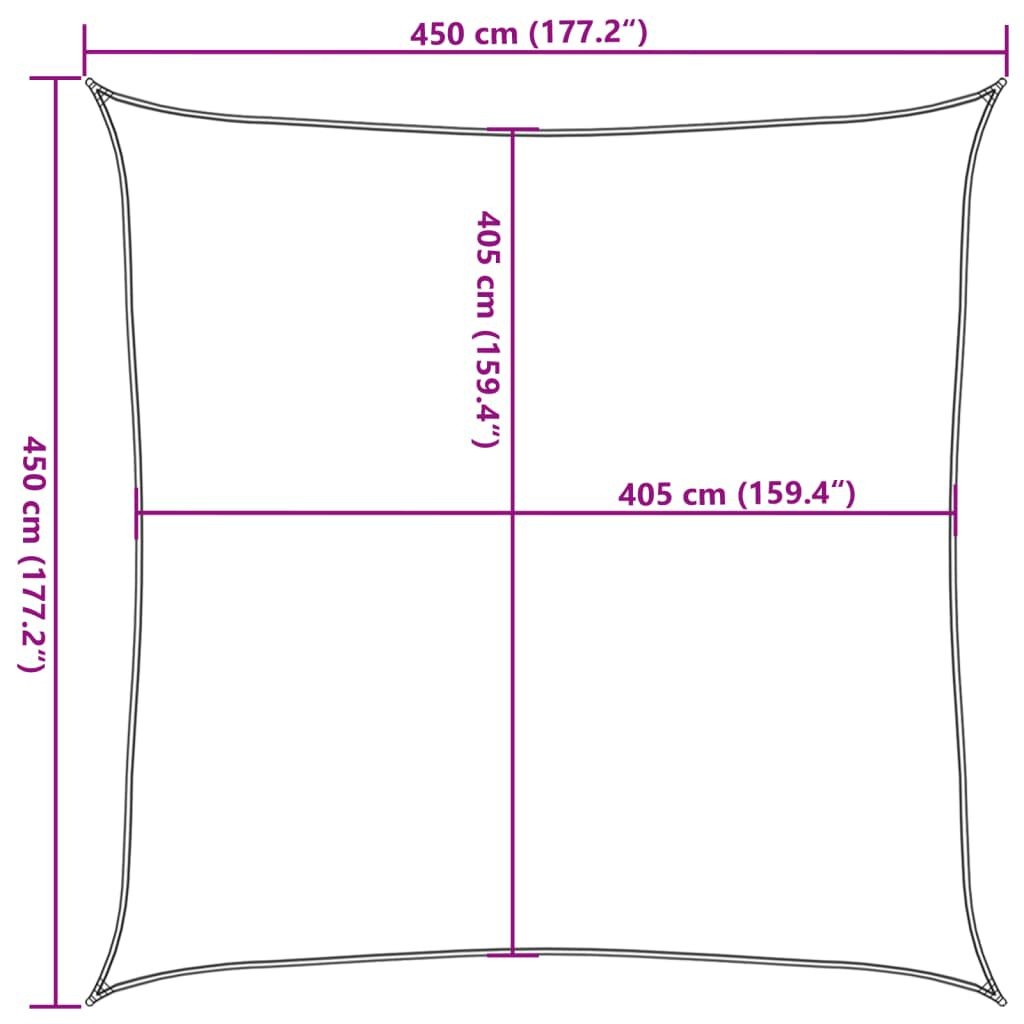 Zonnezeil 4,5x4,5m Lichtgrijs - 35% Korting!