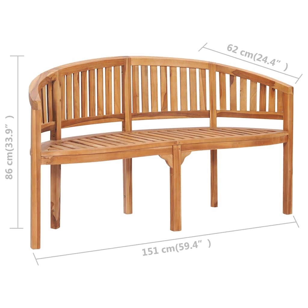 Bananenbank Teakhout 151cm - Nu 35% Korting!