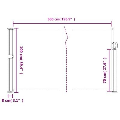 vidaXL Uittrekbaar Windscherm 100x500cm Antraciet -35%