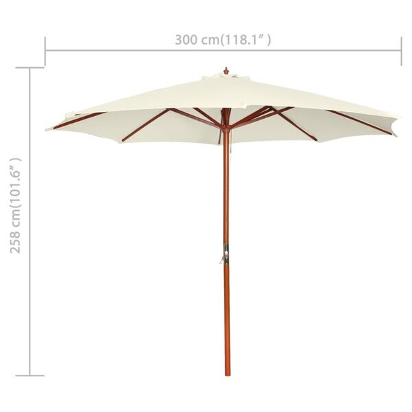 vidaXL Parasol 300cm Zandwit - Retourdeal! 35% Korting