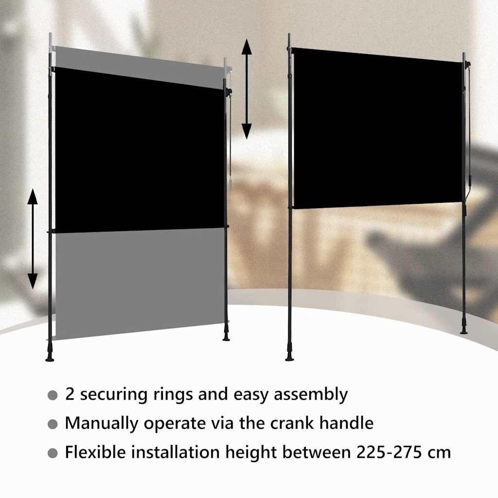vidaXL Rolgordijn Buiten 150x270 Antraciet -60%! (Geen Montage)