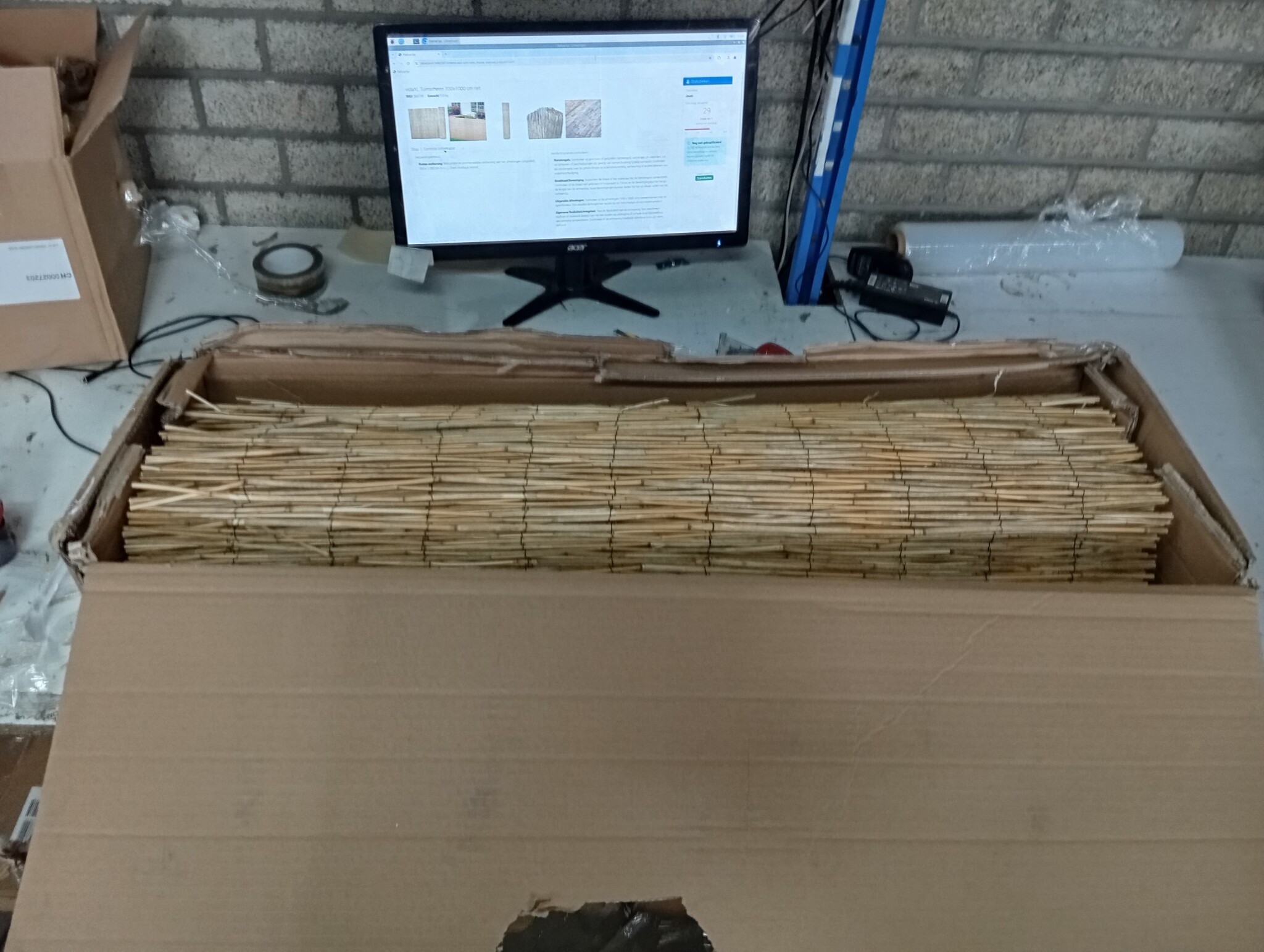 Rieten Tuinscherm 100x1000cm - 50% Korting! (Gebruikt)