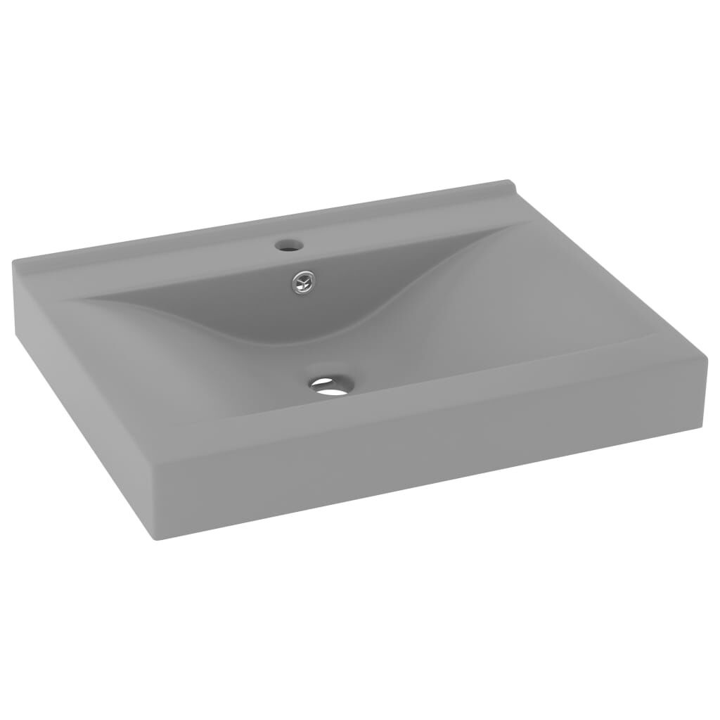 vidaXL Wastafel Lichtgrijs 60cm - 35% Korting! Zo Goed Als Nieuw