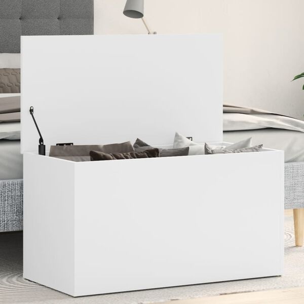 vidaXL Opbergkist Wit Hout - 84cm - 35% Korting!