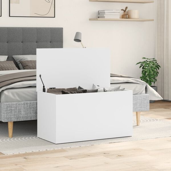 vidaXL Opbergkist Wit Hout - 84cm - 35% Korting!