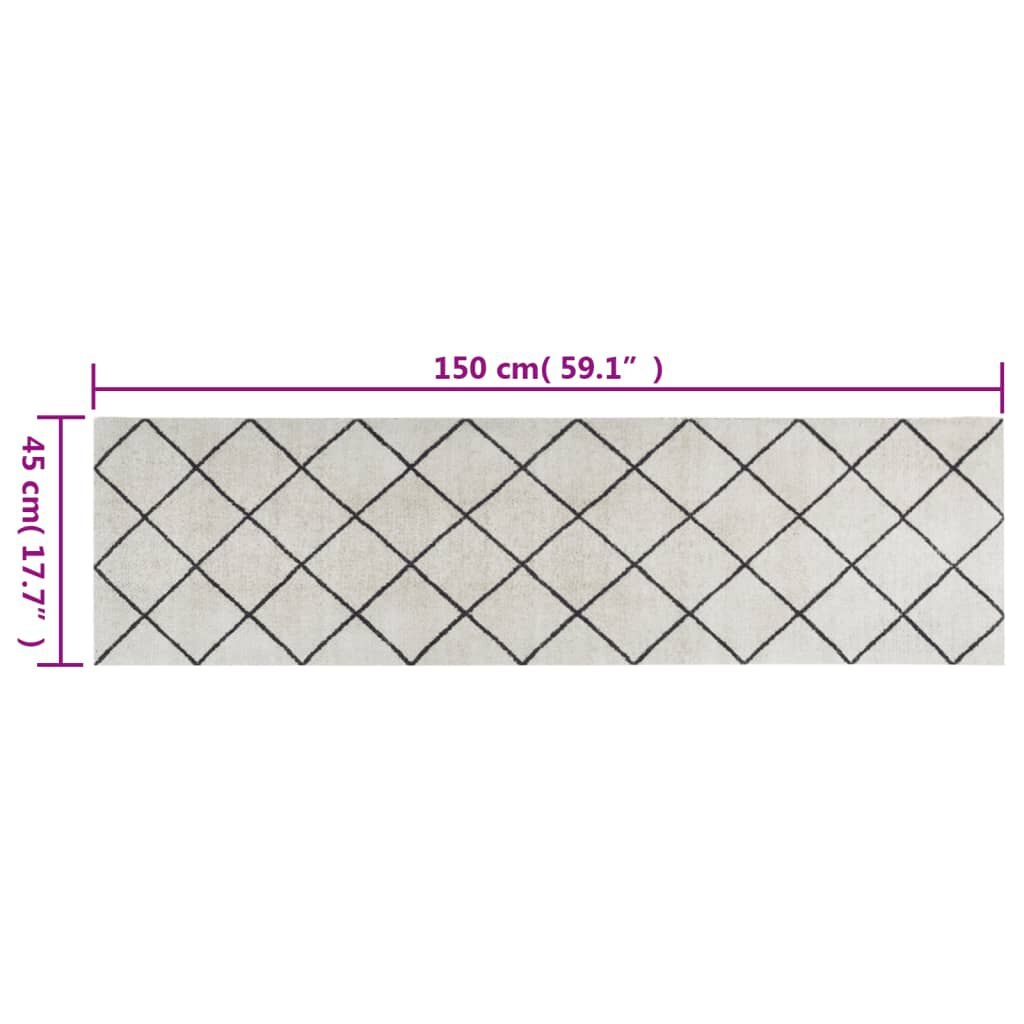 Keukenmat Geblokt 45x150cm Fluweel - 35% Korting!