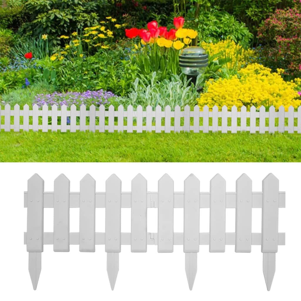 vidaXL Gazonranden Wit 10m (25 st) - 42% Korting! Retourdeal