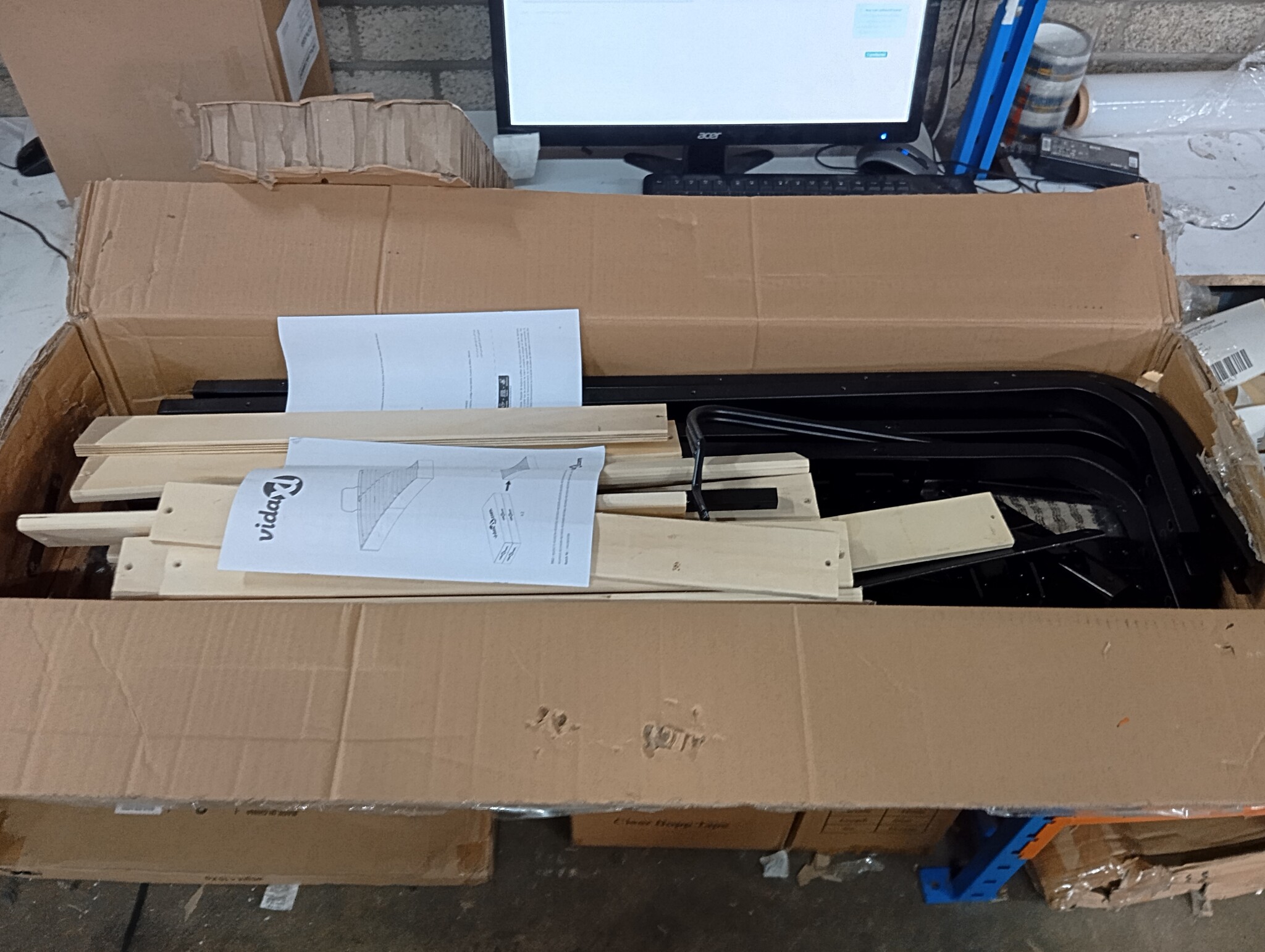 vidaXL Bedframe 120x200 Grijs Kunstleer -60% Korting!