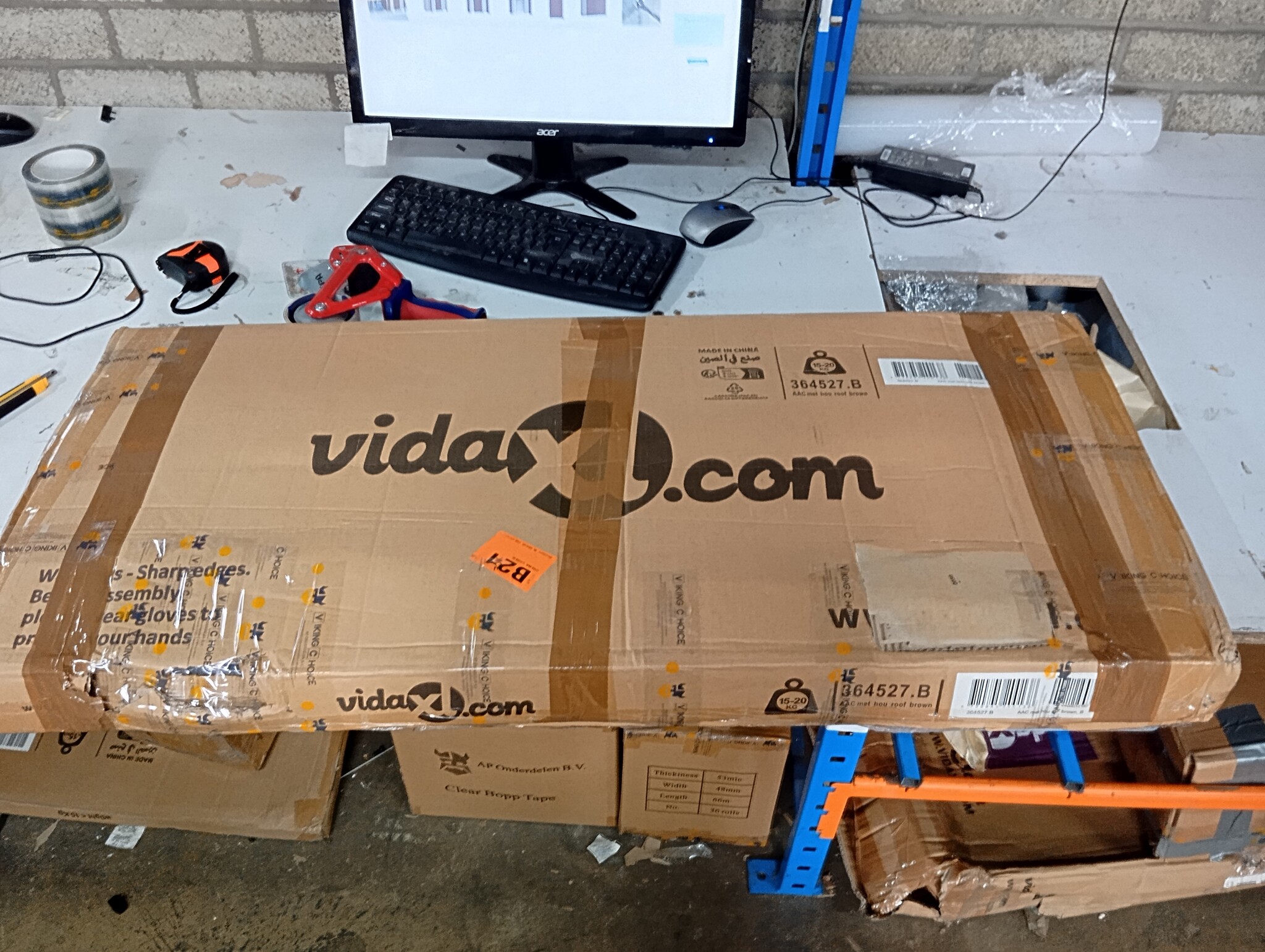 vidaXL Bedframe 120x200 Grijs Kunstleer -60% Korting!
