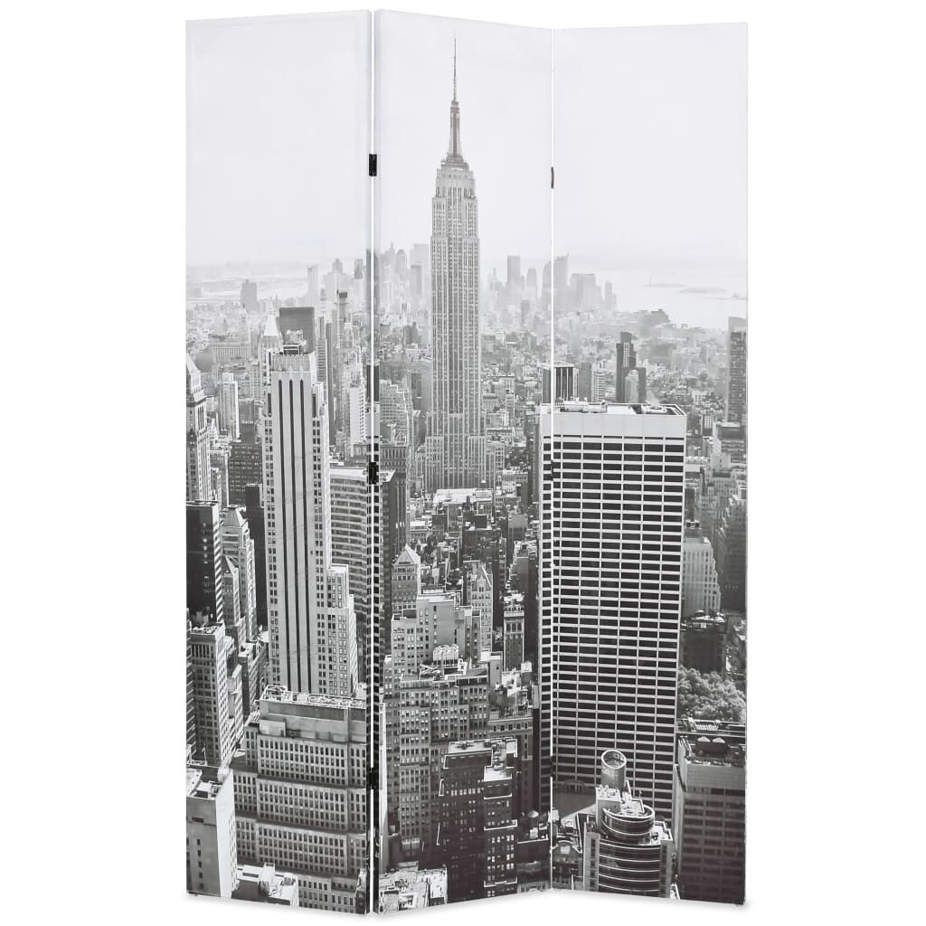 Kamerscherm New York 120x170 cm Zwart/Wit - 35% Korting!